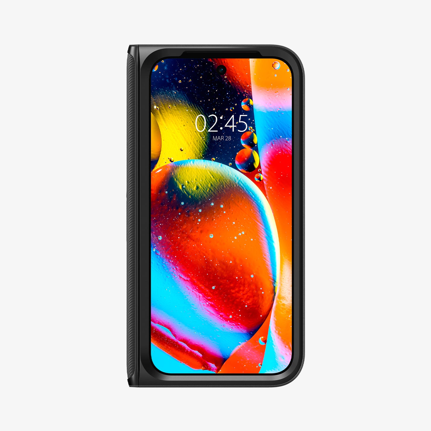 ACS07587 - Pixel Fold 2 Case Slim Armor Pro in Black showing the front folded