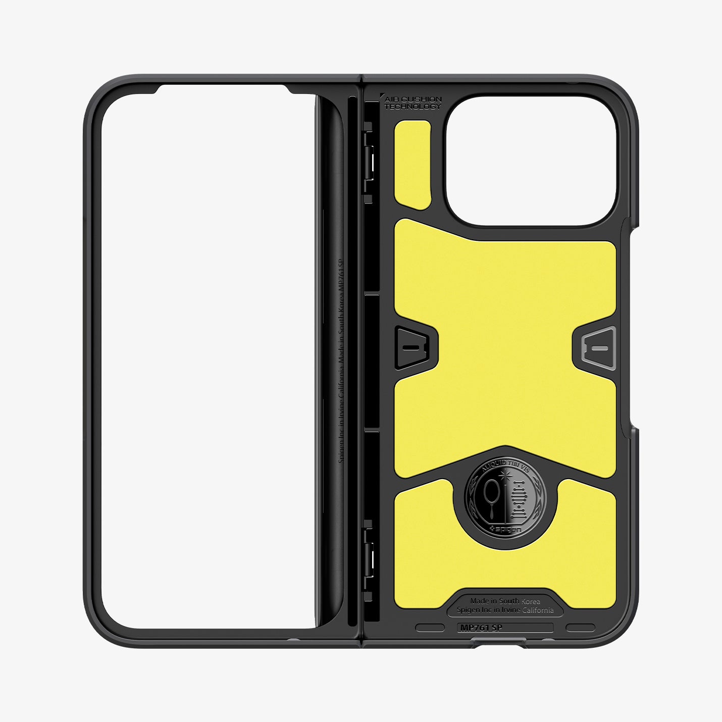 ACS07587 - Pixel Fold 2 Case Slim Armor Pro in Black showing the inner case and frame fully open