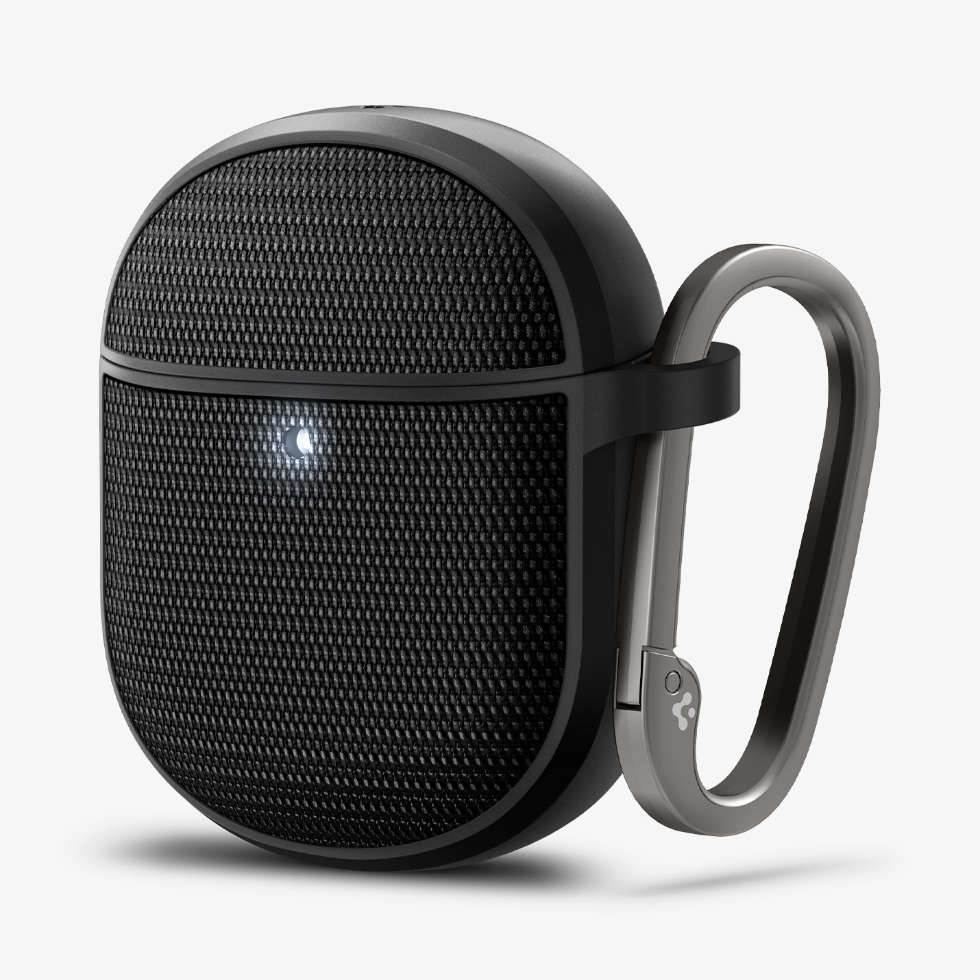 ACS07605 - Pixel Buds Pro 2 Series Case Classic Fit in black showing the front and side with carabiner