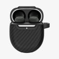 ACS07649 - Pixel Buds Pro 2 Case Enzo Aramid in Matte Black showing the front, top open 