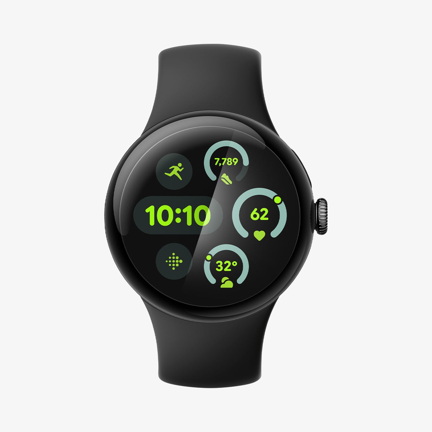 AFL08524 - Pixel Watch 3 (41mm) EliteShield EZ Fit in Clear showing the screen protector installed on the watch