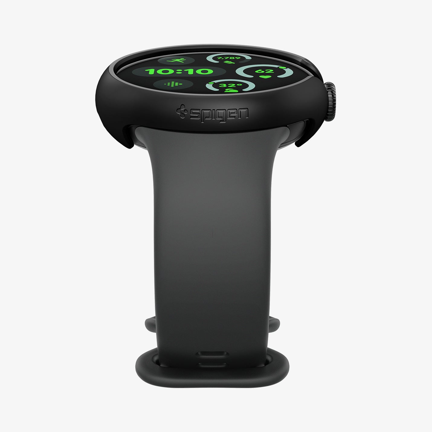 ACS07392 - Pixel Watch 3 (41mm) Case Thin Fit in Black showing the partial front and side 
