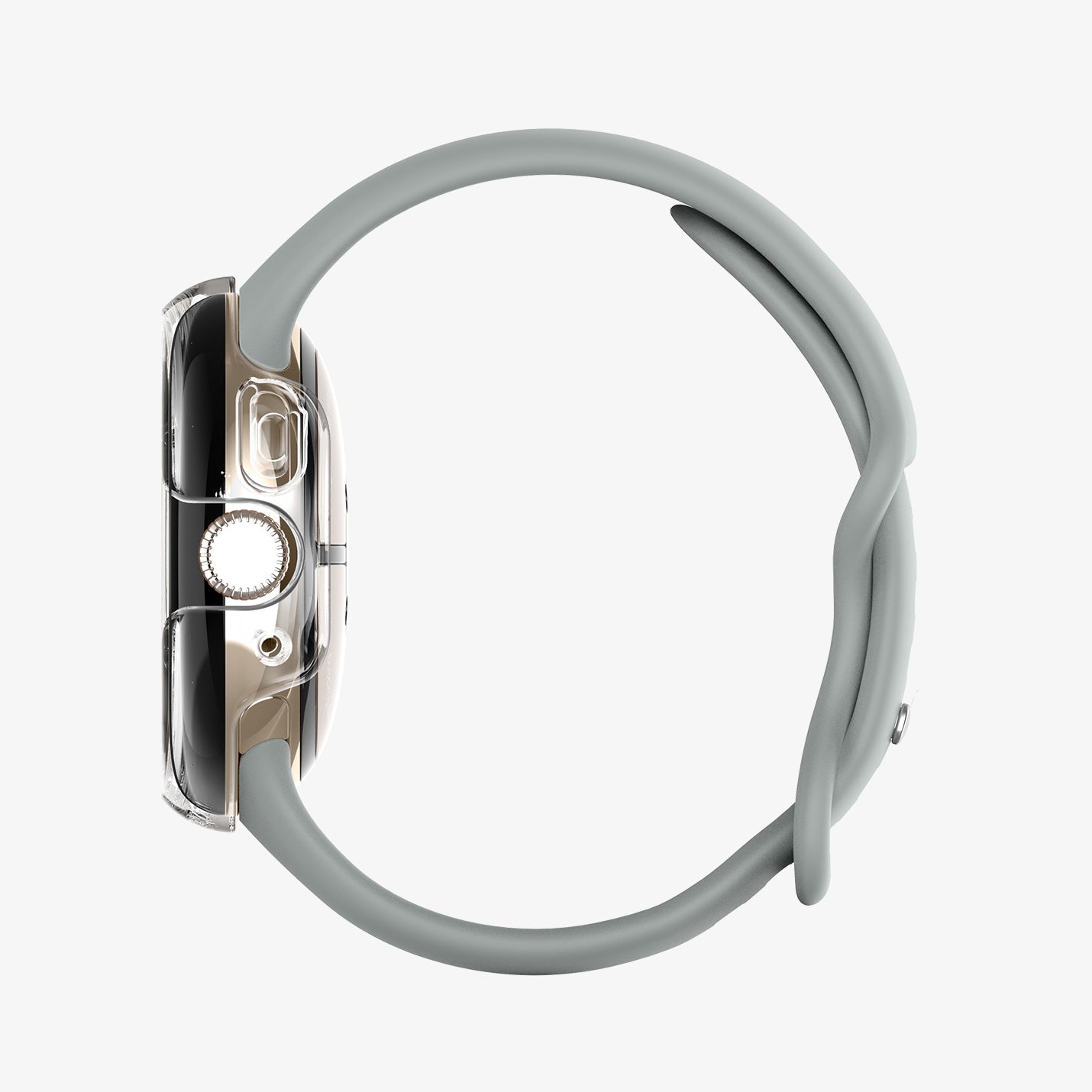 ACS07391 - Pixel Watch 2 Case Thin Fit in Crystal Clear showing the side facing left