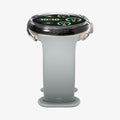 ACS07391 - Pixel Watch 2 Case Thin Fit in Crystal Clear showing the partial front and side 