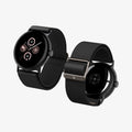 AMP07601 - GWdde Lite Fit Watch Band in black showing the front, back and sides