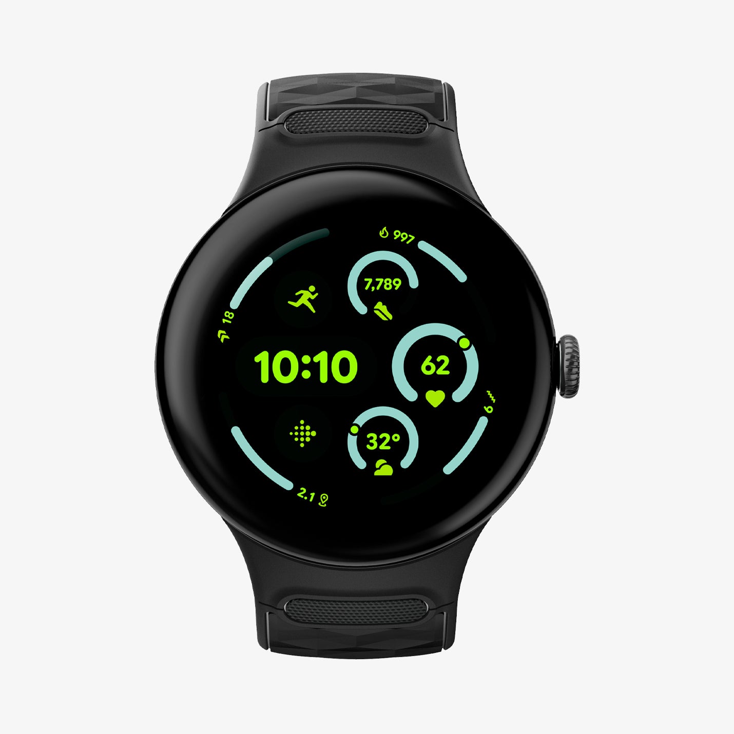 AMP10192 - Pixel Watch 5 (45mm) Parallax Matte Black showing the front