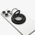 AMP09029 - MagSafe Phone Holder Nano Pop (MagFit) in Black Sesame showing the front of the phone holder  and it's flexibility
