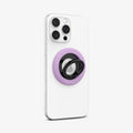 AMP09030 - MagSafe Phone Holder Nano Pop (MagFit) in Grape Purple showing the front of the phone holder attached to the back of the device