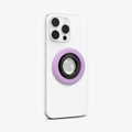 AMP09030 - MagSafe Phone Holder Nano Pop (MagFit) in Grape Purple showing the front and side of the phone ring attached to the back of the device