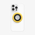 AMP09027 - MagSafe Phone Holder Nano Pop (MagFit) in Mango Yellow showing the front of the phone ring attached to the back of the device