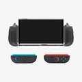 ACS10167 - Nintendo Switch 2 Ultra Hybrid case compatibility view showing Joy-Con controllers detached and aligned beneath the case frame for easy slide-in installation