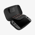 AGP09077 - Nintendo Switch 2 Klasden Pouch in Charcoal Gray showing the inner with the device