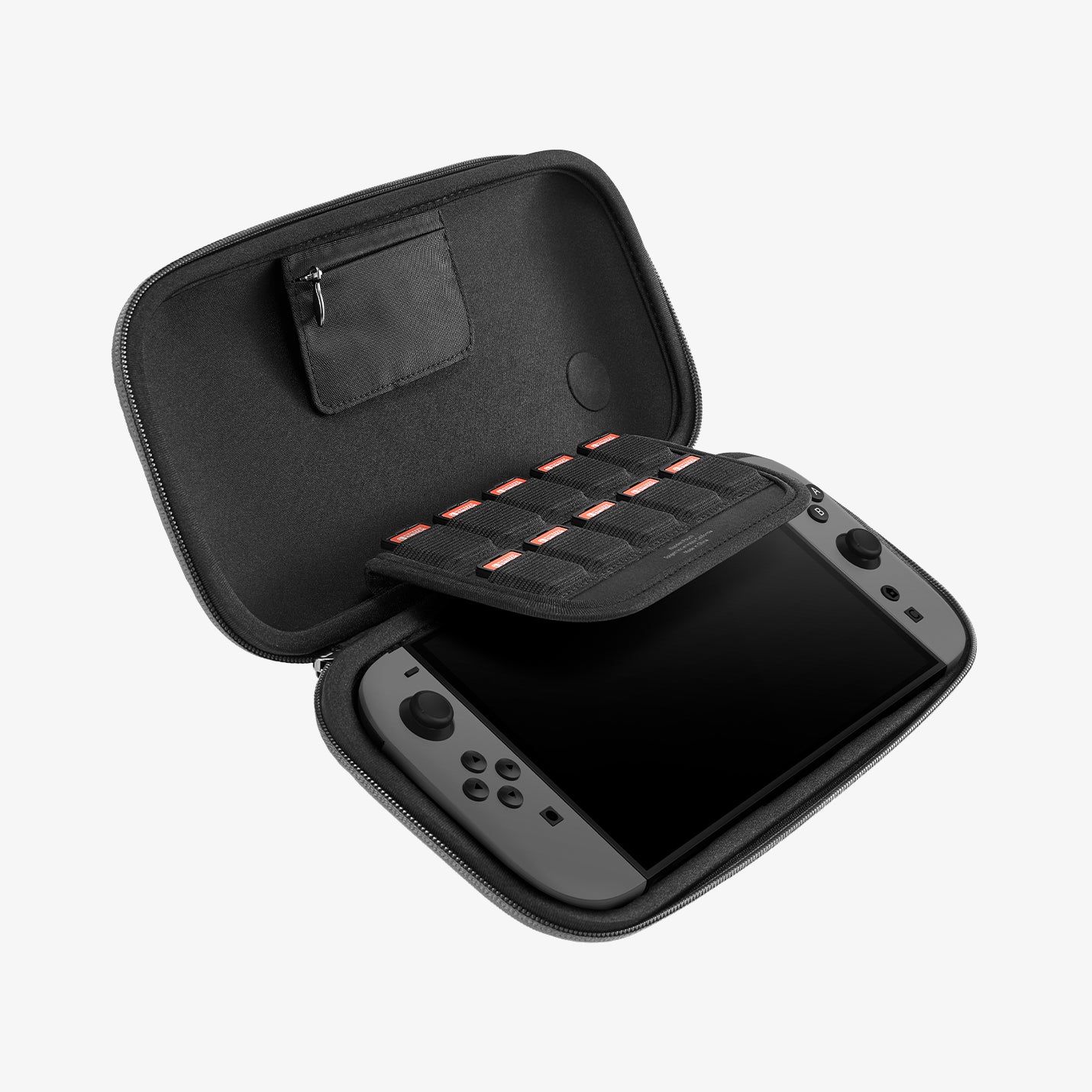 AGP09077 - Nintendo Switch 2 Klasden Pouch in Charcoal Gray showing the inner with the device