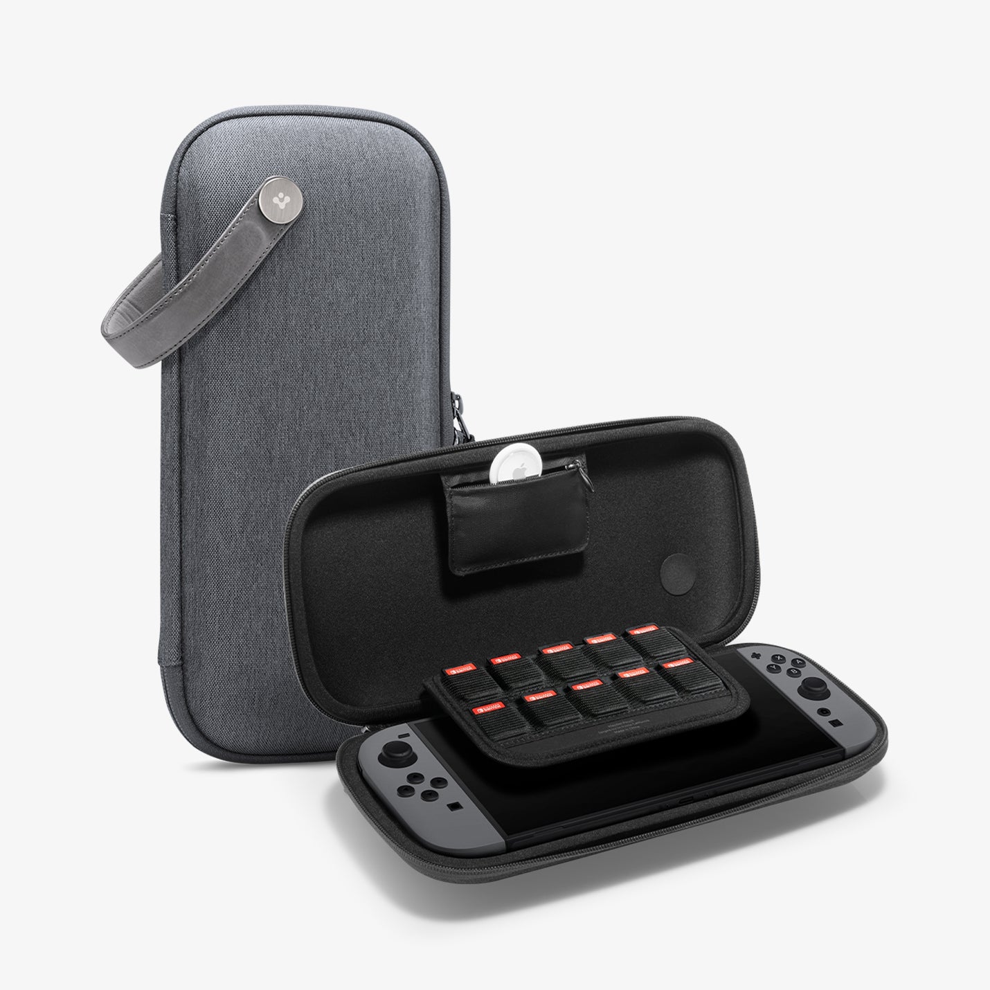 AGP09077 - Nintendo Switch 2 Klasden Pouch in Charcoal Gray showing the inner case and front 