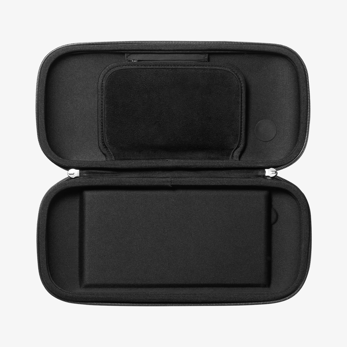 AGP09077 - Nintendo Switch 2 Klasden Pouch in Charcoal Gray showing the inner fully open