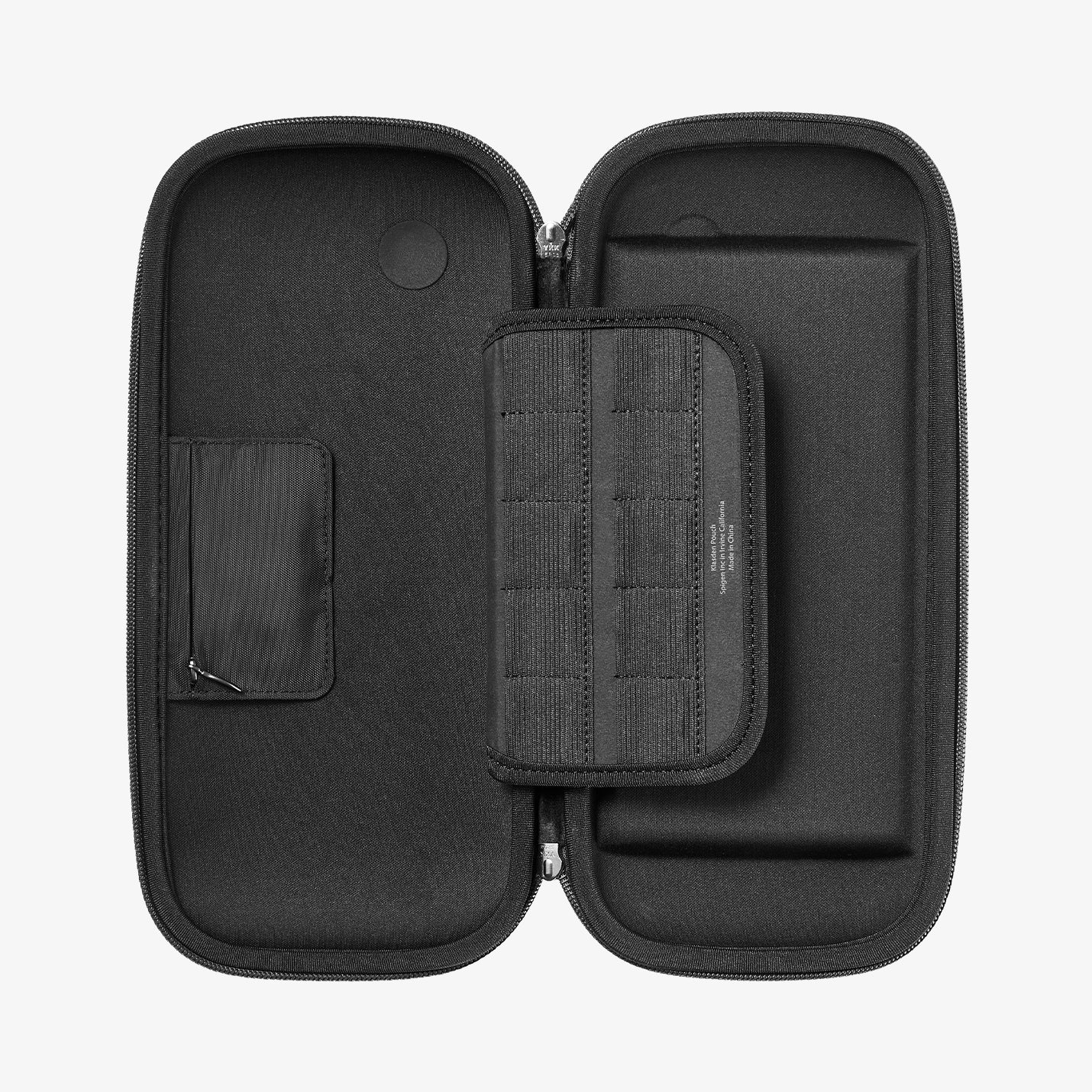 AGP09077 - Nintendo Switch 2 Klasden Pouch in Charcoal Gray showing the inner of the pouch fully open