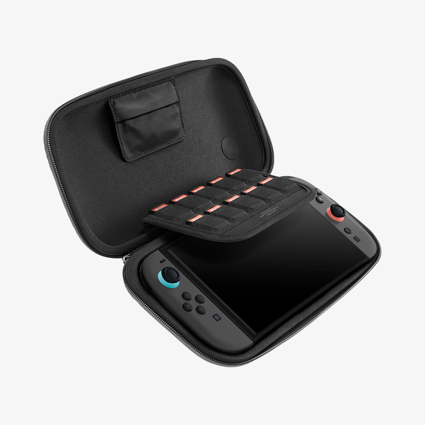 AGP10204 - Nintendo Switch 2 Klasden Pouch Renewed in Charcoal Gray showing inner with device inside