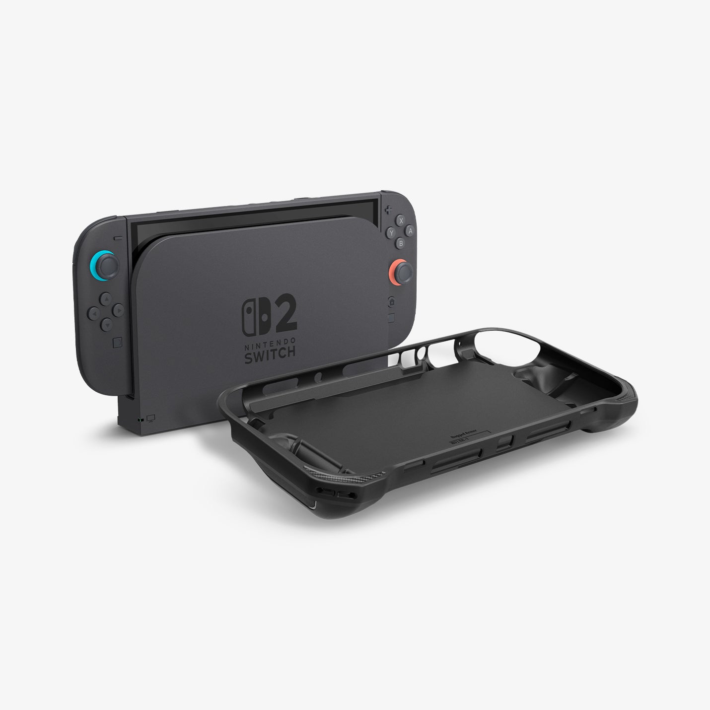 ACS09075 - Nintendo Switch 2 Rugged Armor in Matte Black showing the inner and partial side