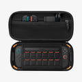 AGP09475 - Nintendo Switch 2 Rugged Armor Pro Pouch in Black showing the inner fully open with device and multiple items inside