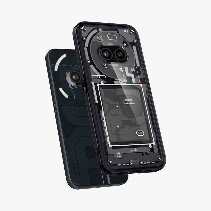 ACS07584 - Nothing Phone (2a) Case Ultra Hybrid Zero One in Zero One showing the back and side