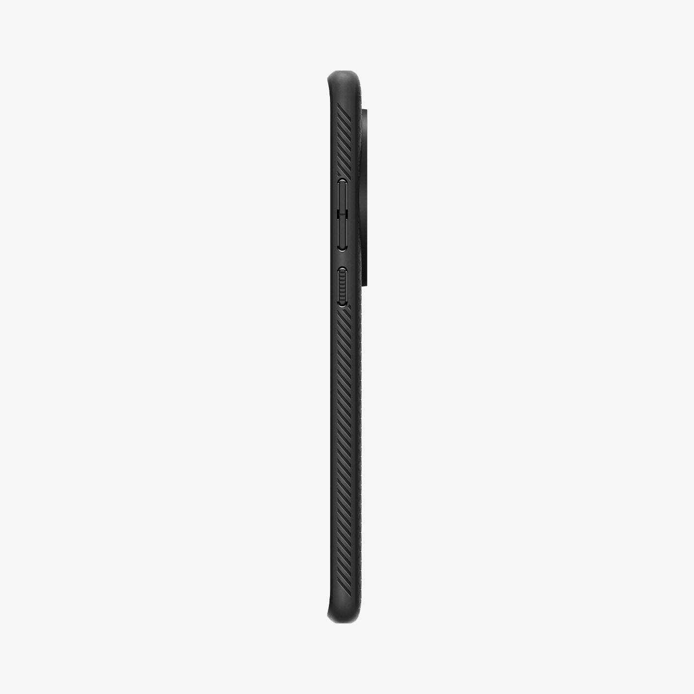 ACS07375 - OnePlus 12 Case Liquid Air in Matte Black showing the side with side buttons