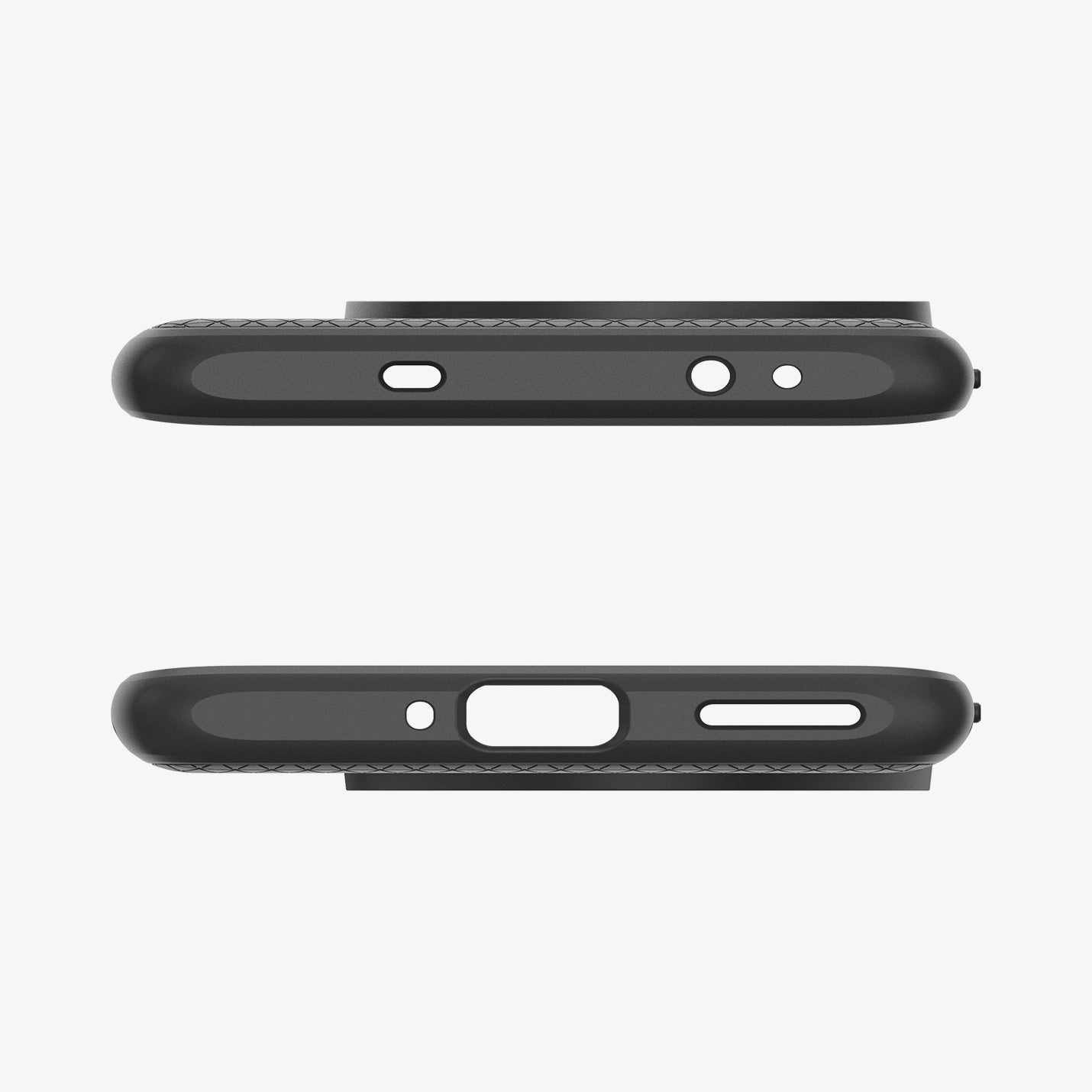 ACS07375 - OnePlus 12 Case Liquid Air in Matte Black showing the top and bottom