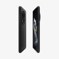 ACS07375 - OnePlus 12 Case Liquid Air in Matte Black showing the partial back, front and sides aligned with each other