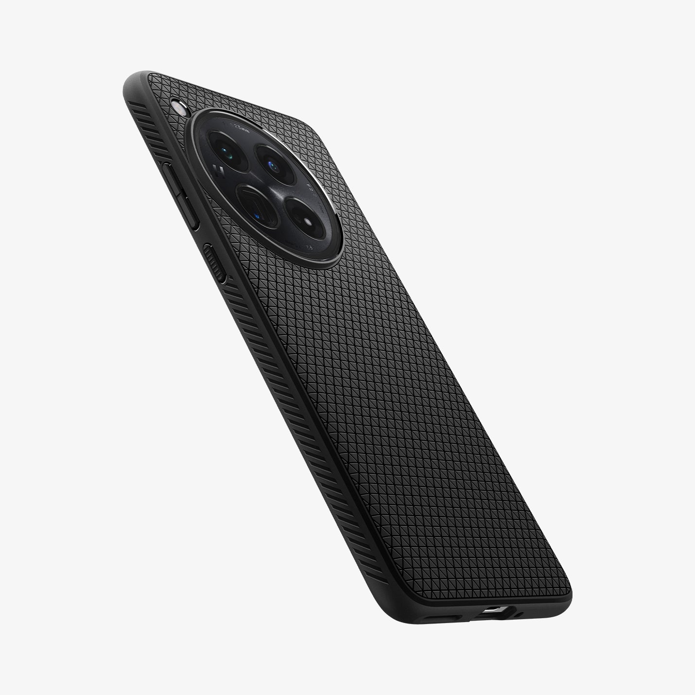 ACS07375 - OnePlus 12 Case Liquid Air in Matte Black showing the back, partial side and bottom