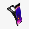 ACS04452 - OPPO Find X5 Case Rugged Armor in black showing the front with case bending away from the device
