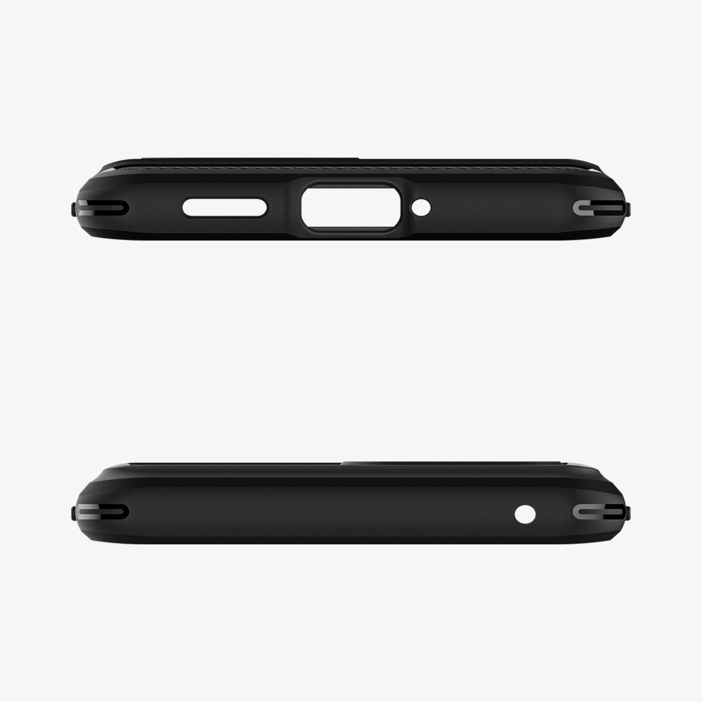 ACS04451 - OPPO Find X5 Pro Case Rugged Armor in black showing the top and bottom