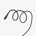 ACA06840 - ArcWire™ USB-C to USB-C Cable PB2203 in Black showing the a charger cable bending and twirling to show it's durability