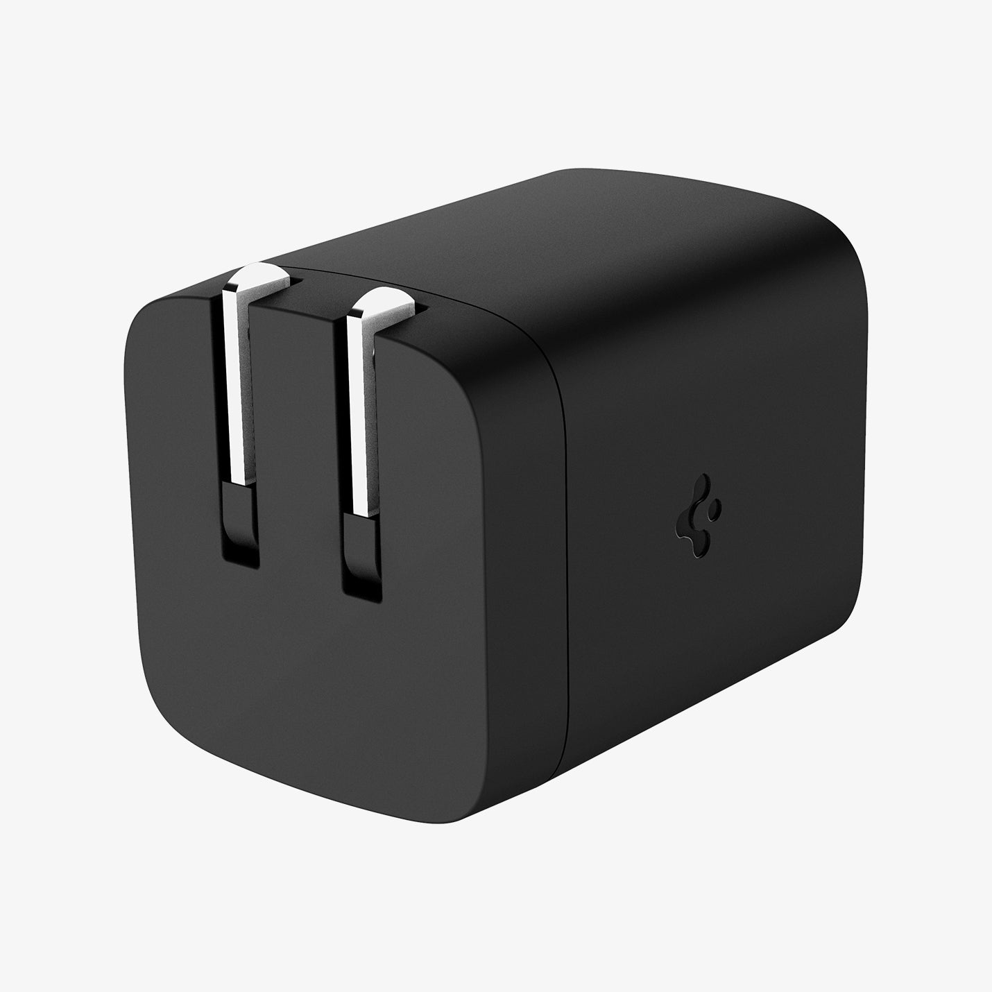 ACH05160 - ArcStation™ Pro GaN 652 Dual USB-C Wall Charger PE2204 in Midnight Black showing both sides and the bottom with power connector folded in the wall charger