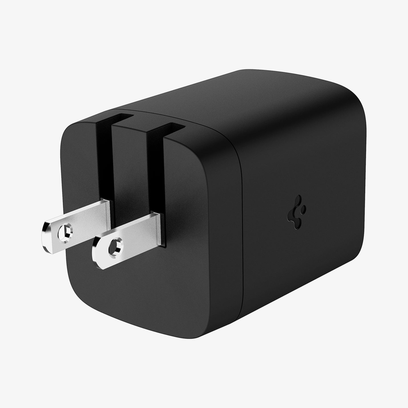 ACH05160 - ArcStation™ Pro GaN 652 Dual USB-C Wall Charger PE2204 in Midnight Black showing both sides and bottom with power connector sticking out from the wall charger