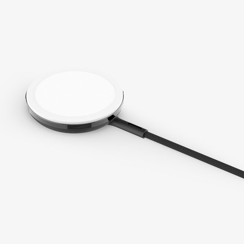 ACH05429 - ArcField™ Magnetic 15W Wireless Charger PF2200 (MagFit) in Black showing the front and partial side of a MagSafe charger 
