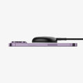 ACH05429 - ArcField™ Magnetic 15W Wireless Charger PF2200 (MagFit) in Black showing the side of a device and a MagSafe charger attached