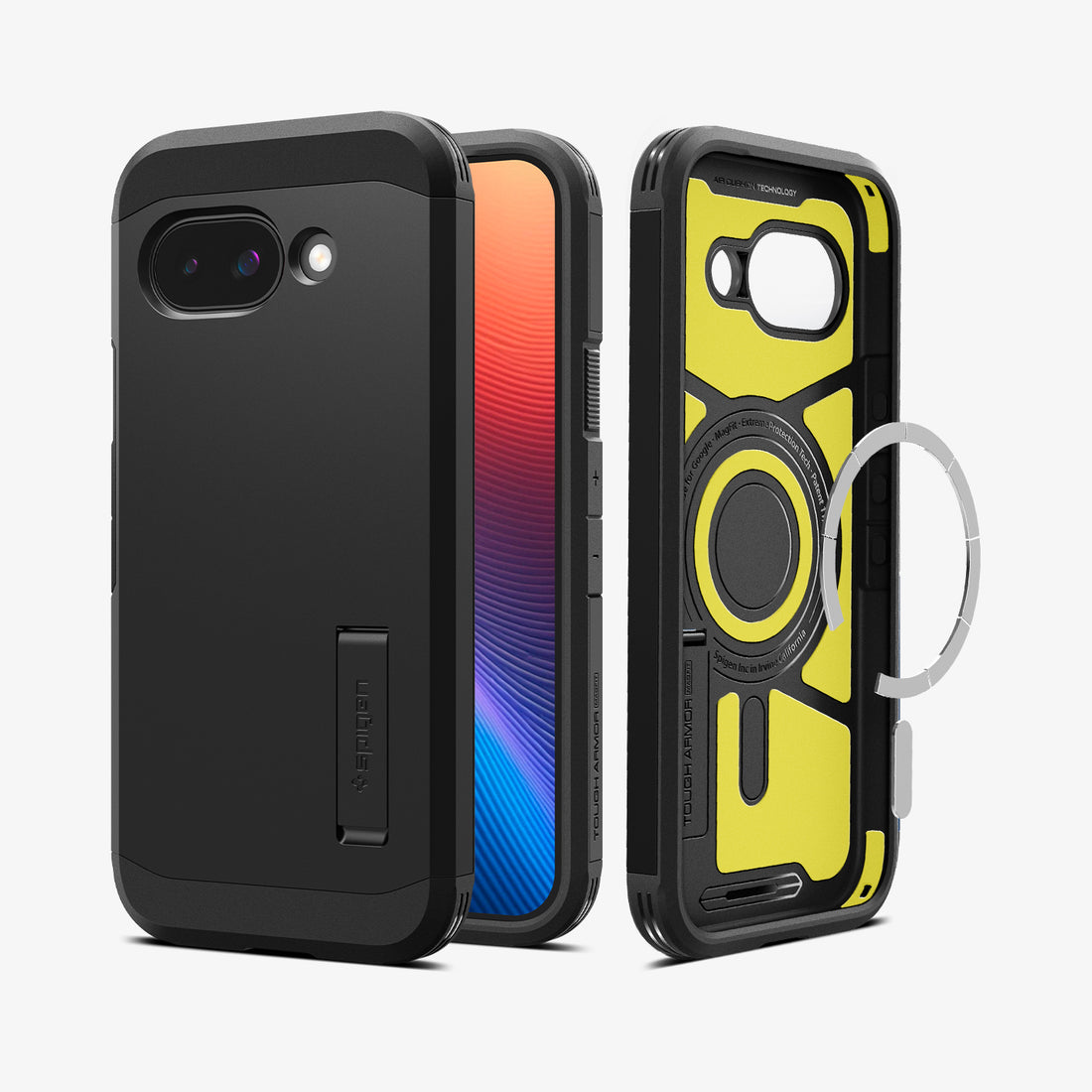 ACS09046 - Pixel 9a Case Tough Armor AI (MagFit) in Black showing the back
