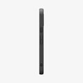 ACS11438 - Pixel 11 Liquid Air Matte Black side profile showing textured side grips, responsive button covers, and integrated strap hole.