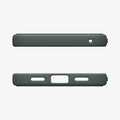 ACS11858 - Pixel 11 Pro  Liquid Air (Mag Fit) Abyss Green top and bottom views showing the camera cutout, charging port opening, speaker cutouts, and integrated strap hole.