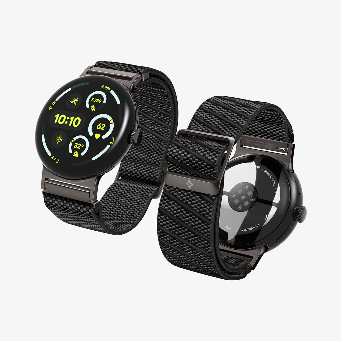 AMP11421 - Pixel Watch 5 (45mm) Lite Fit X Black showing the front and back