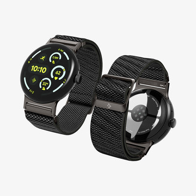 AMP11421 - Pixel Watch 5 (45mm) Lite Fit X Black showing the front and back