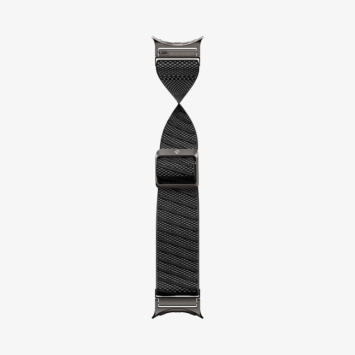 AMP11421 - Pixel Watch 5 (45mm) Lite Fit X Black showing the watch band laid out flat and bending