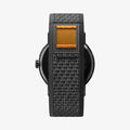 AMP11747 - Pixel Watch 5 (45mm) Athlex Air Active Black Orange rear view displaying the hook and loop closure for quick adjustment.