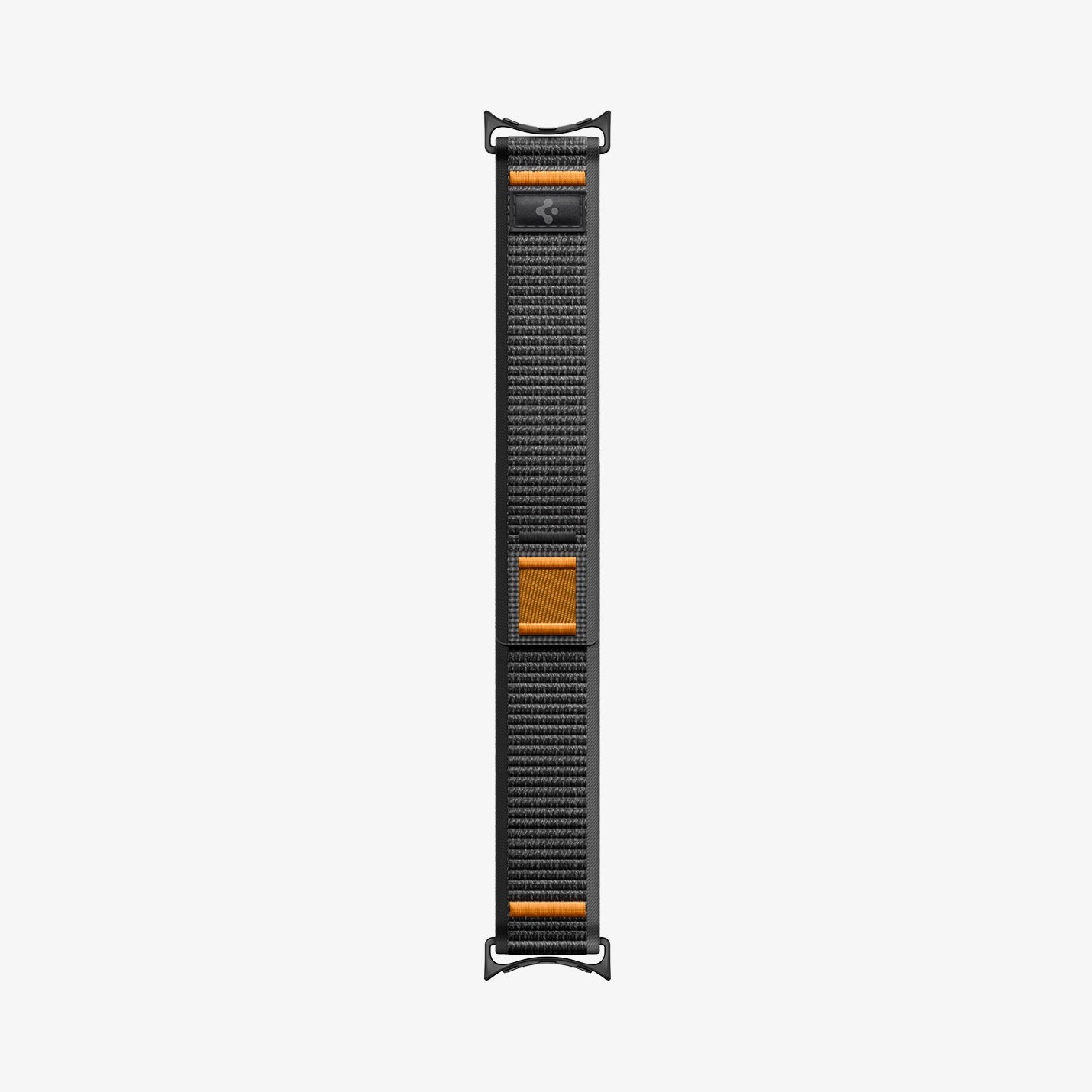 AMP11747 - Pixel Watch 5 (45mm) Athlex Air Active Black Orange full-length view showing the adjustable wraparound band.