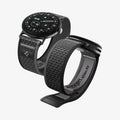 AMP11749 - Pixel Watch 5 (45mm) Athlex Air Active Black Gray angled views showcasing the lightweight woven construction and flexible fit.