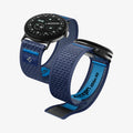 AMP11748 - Pixel Watch 5 (45mm)  Athlex Air Active Navy Blue angled views showcasing the lightweight woven construction and flexible fit.