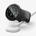 ACS11746 - Pixel Watch 5 (45mm) Thin Fit 360 Black angled view highlighting the seamless fit while supporting case-on wireless charging.