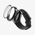 ACS11746 - Pixel Watch 5 (45mm) Thin Fit 360 Black exploded view displaying the integrated tempered glass and protective case construction.