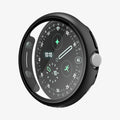 ACS11750 - Pixel Watch 5 (41mm) Thin Fit 360 Black front angled view highlighting the clear tempered glass with a slim and lightweight profile.
