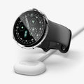 ACS11960 - Pixel Watch 5 (41mm) Thin Fit 360 Crystal Clear angled view highlighting the seamless fit while supporting case-on wireless charging.