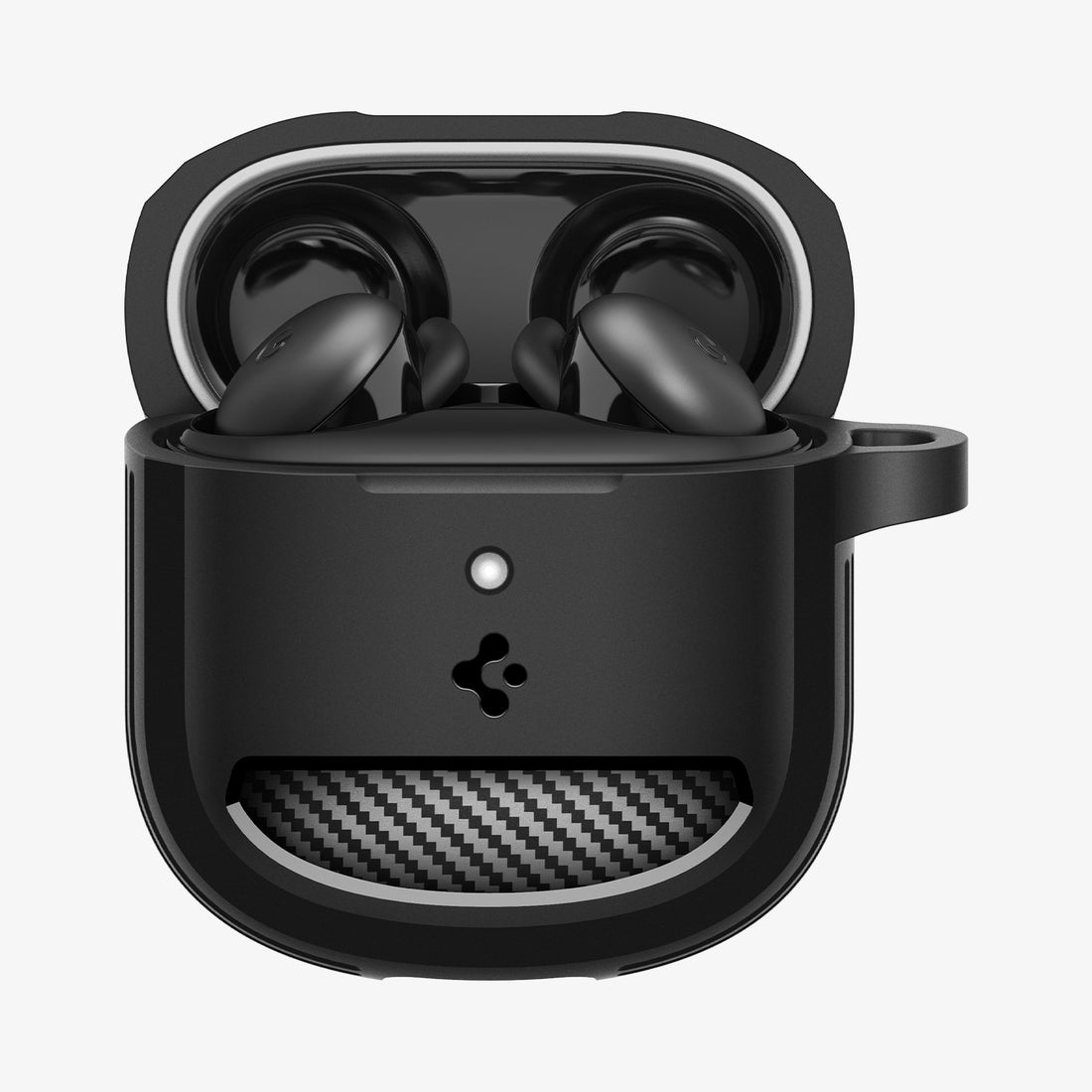 ACS09480 - GBAb Case Rugged Armor in black showing the front and side with carabiner